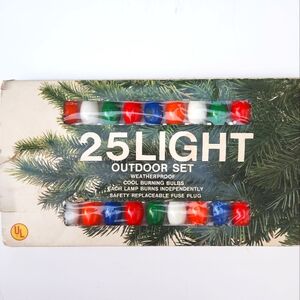 Vintage Indoor/Outdoor Multi-color C9 Christmas 25 Bulb Light Set